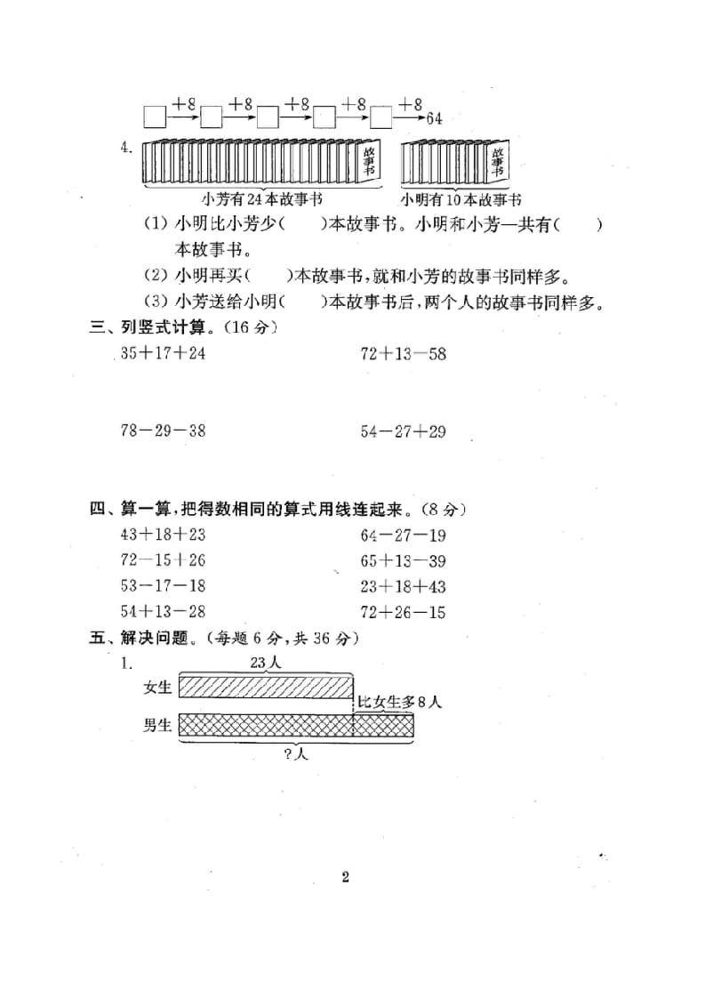 图片[3]-二年级数学上册试卷1全程测评卷(全套)（附完整答案）.doc（苏教版）-学习资料站