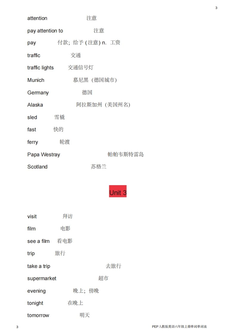 图片[3]-六年级英语上册单词表（人教版PEP）-学习资料站