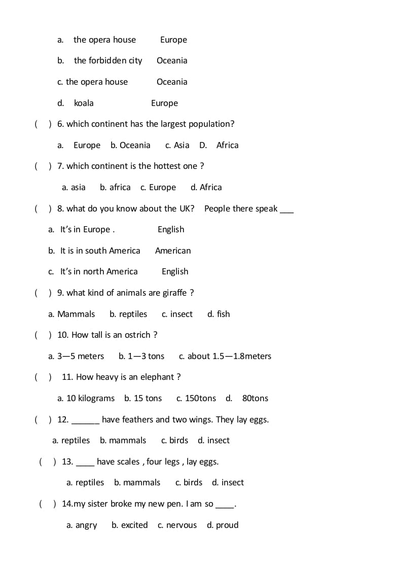 图片[2]-六年级英语上册期末试卷4（人教版一起点）-学习资料站