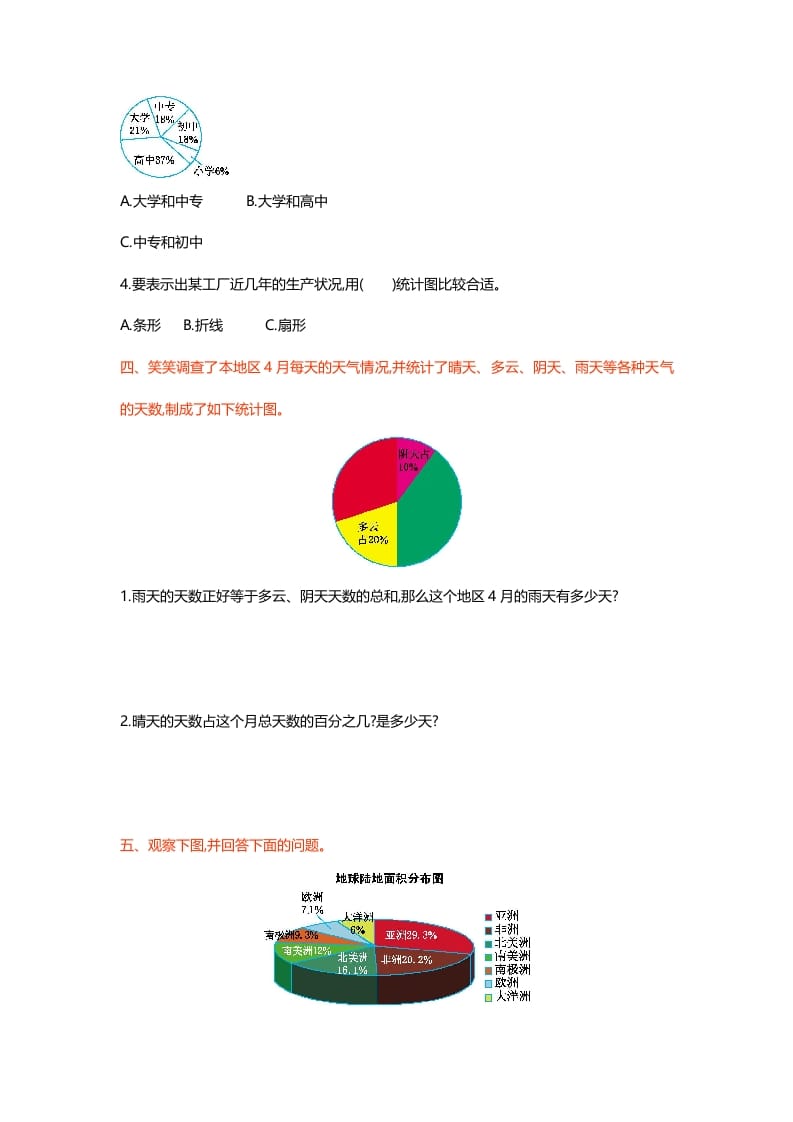 图片[2]-六年级数学上册第五单元测试卷（北师大版）-学习资料站
