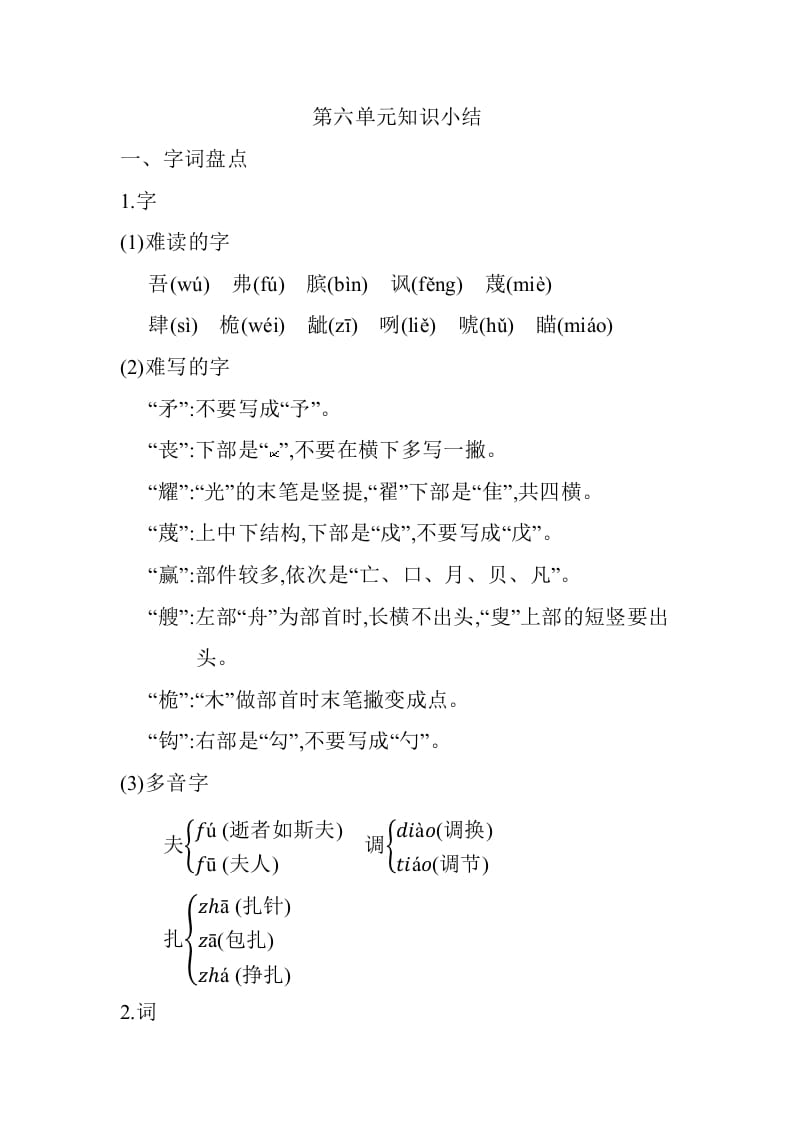 五年级数学下册第六单元知识小结_人教（部编版）-学习资料站