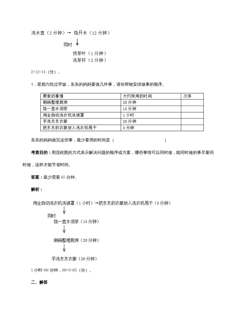 图片[2]-四年级数学上册《数学广角──优化》同步试题（人教版）-学习资料站