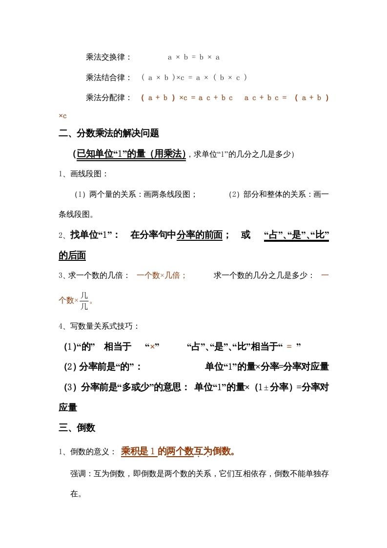 图片[2]-六年级数学上册第1单元归纳总结（人教版）-学习资料站