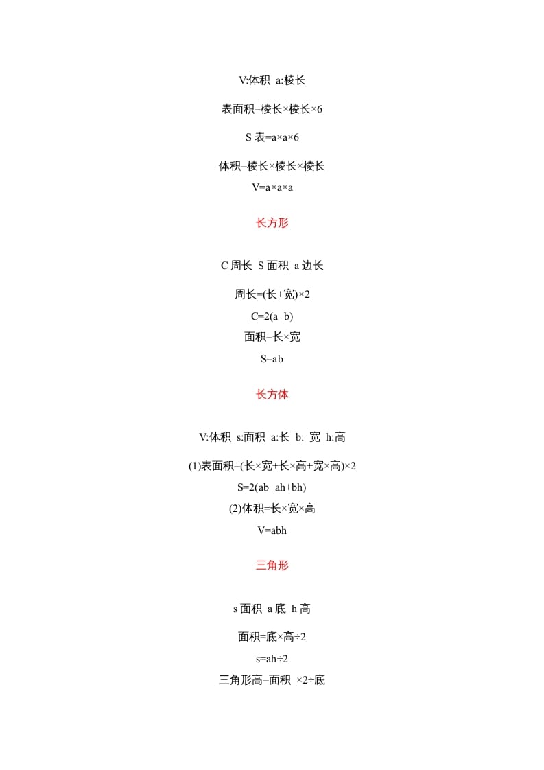 图片[3]-五年级数学下册小学一到六年级关系式及公式-学习资料站