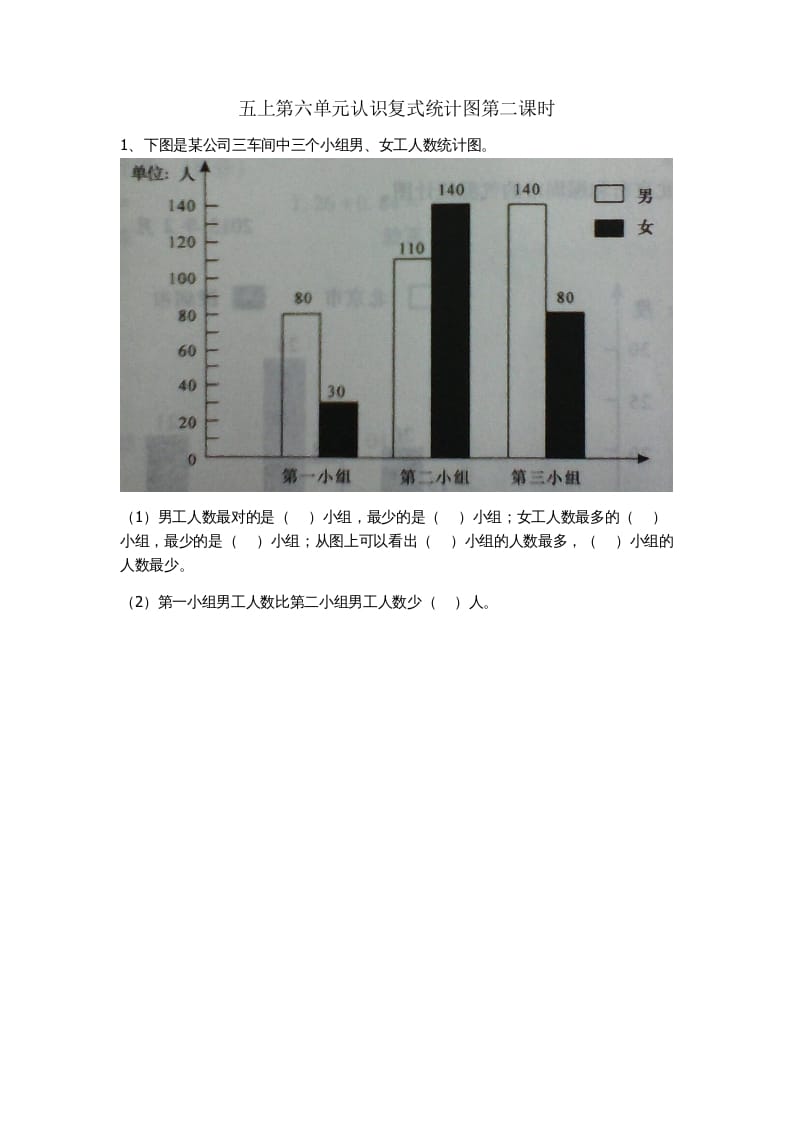 五年级数学上册6.2认识复式条形统计图（苏教版）-学习资料站