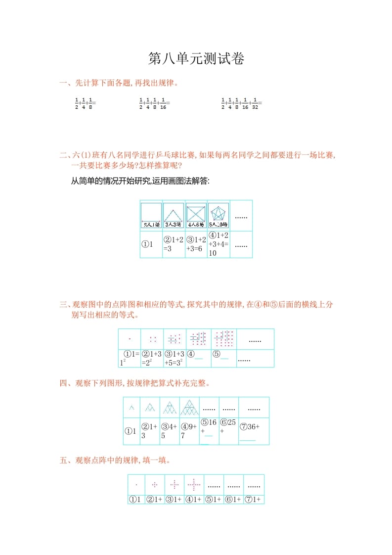 六年级数学上册第八单元测试卷（人教版）-学习资料站