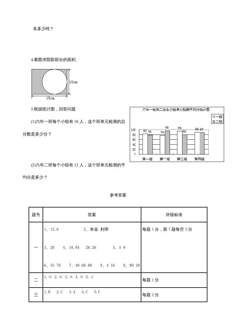 图片[3]-六年级数学上册期末试卷2（北师大版）-学习资料站