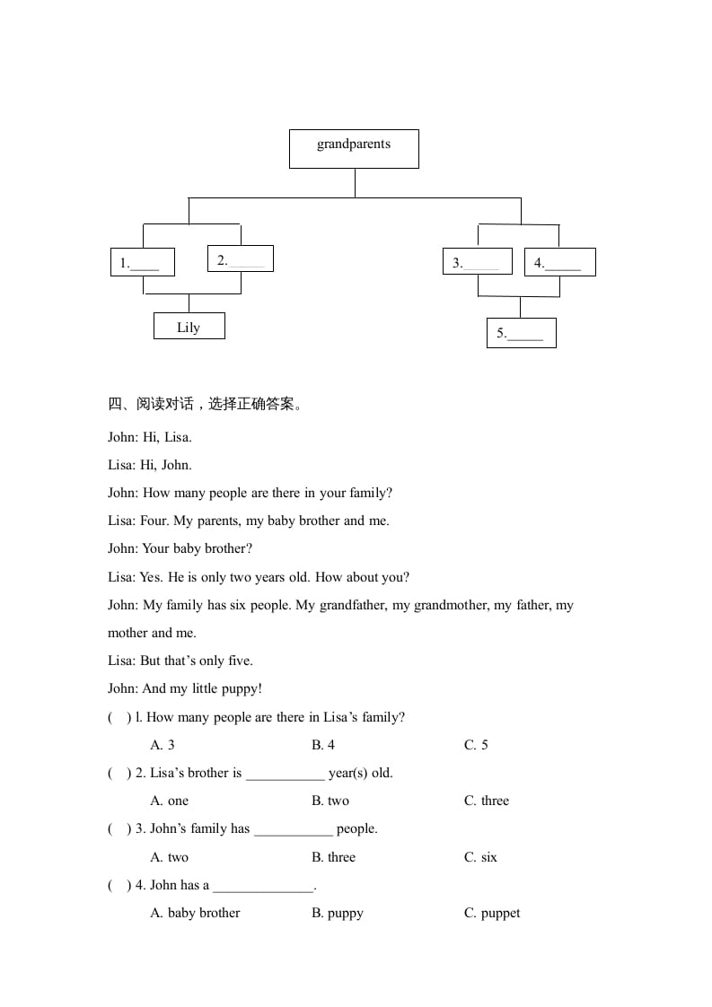 图片[2]-四年级英语上册Unit6_A_阶段训练（人教版一起点）-学习资料站